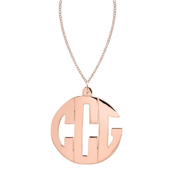 Gold Block Monogram Necklace by Purple Mermaid Designs Apparel & Accessories > Jewelry > Necklaces - 3