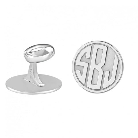 Recessed Block Monogram Cuff Links