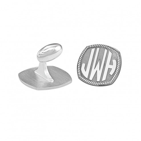Cushion Block Monogram Cufflinks 2