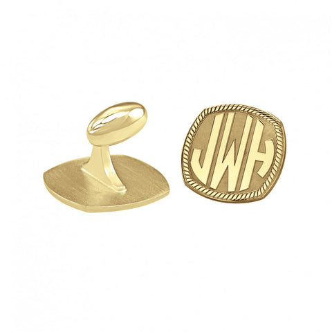 Cushion Block Monogram Cufflinks