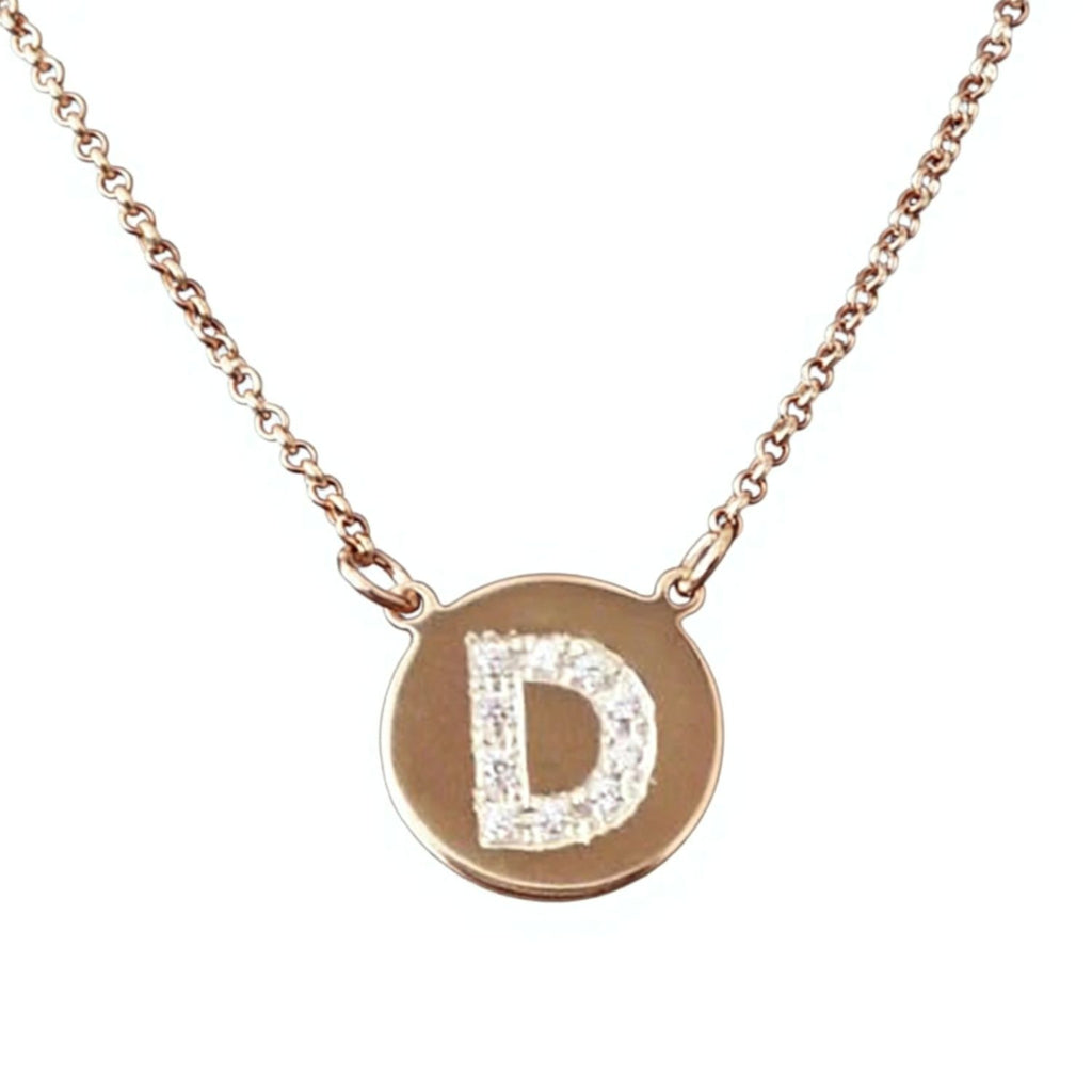 Small Gold CZ Initial Necklace by Purple Mermaid Designs Apparel & Accessories > Jewelry > Necklaces - 1
