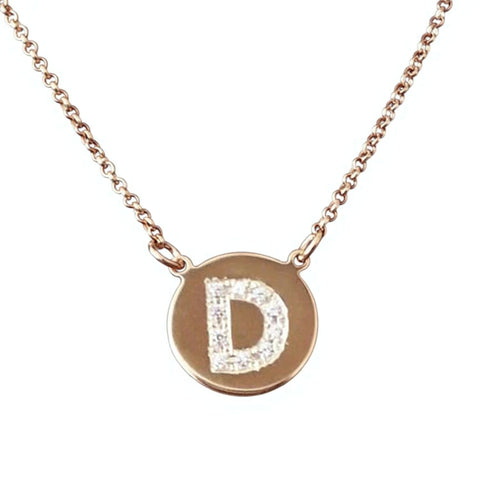 Small Gold CZ Initial Necklace by Purple Mermaid Designs Apparel & Accessories > Jewelry > Necklaces - 1