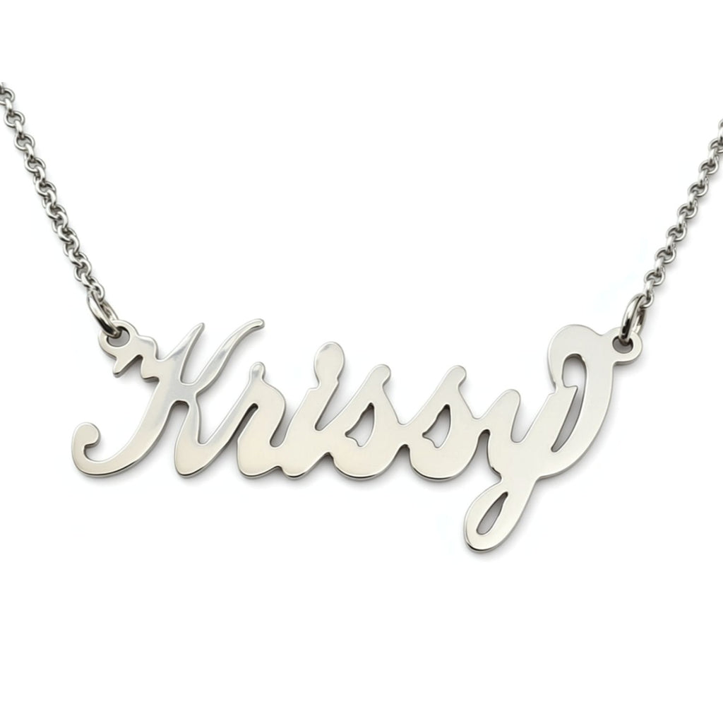 Sterling Silver Nameplate Necklace by Purple Mermaid Designs