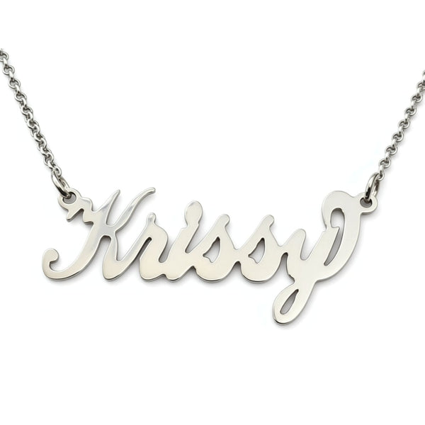 Sterling Silver Nameplate Necklace by Purple Mermaid Designs