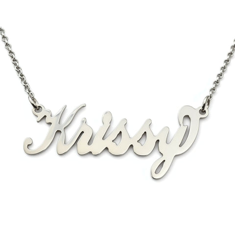 Sterling Silver Nameplate Necklace by Purple Mermaid Designs