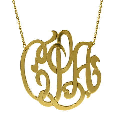 Gold Filled Monogram Necklace-Midsize- Purple Mermaid Designs Apparel & Accessories > Jewelry > Necklaces