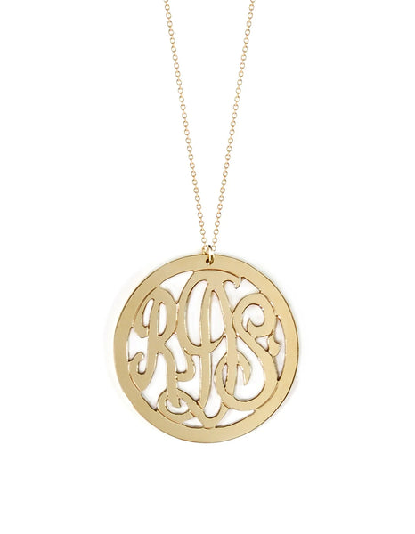 Miriam Merenfeld Rimmed Initials Monogram Necklace