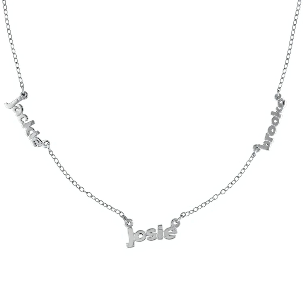 Family Mini Nameplate Necklace - Purple Mermaid Designs