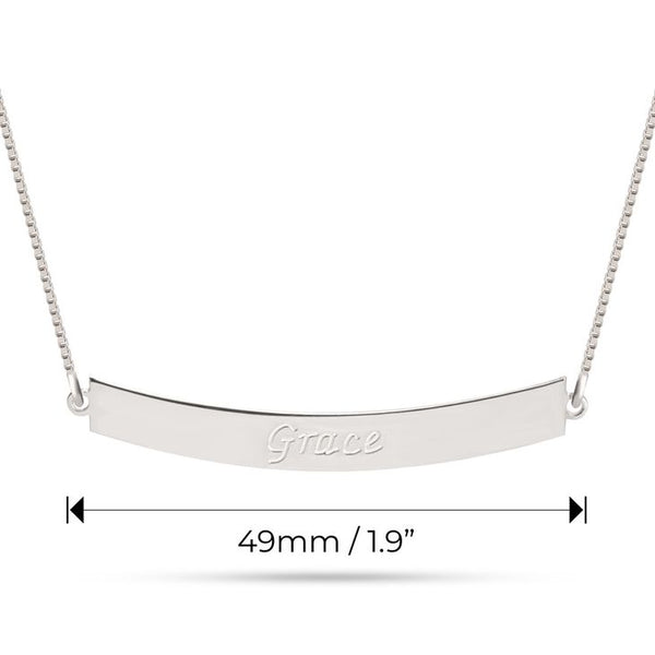 Engraved Curved Bar Necklace 3