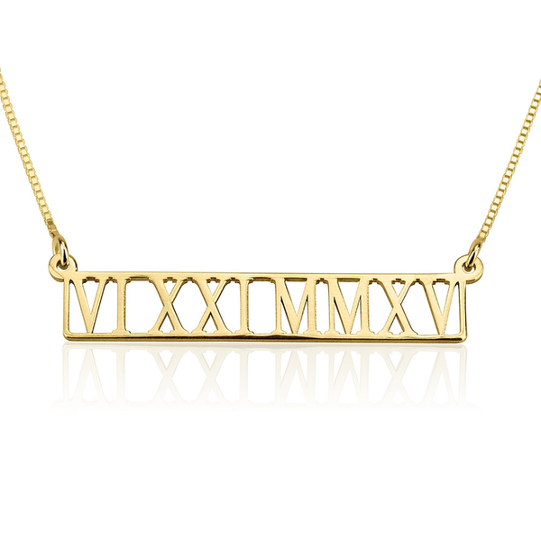 Roman Numeral Bar Necklace