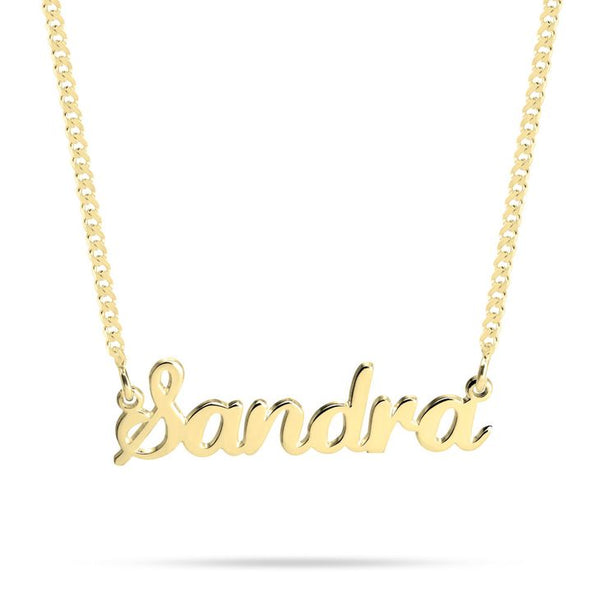 Script Name Necklace on Cuban Chain