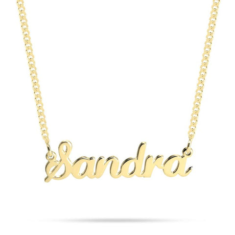 Script Name Necklace on Cuban Chain