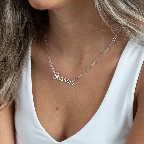 Script Nameplate on Paperclip Chain 2