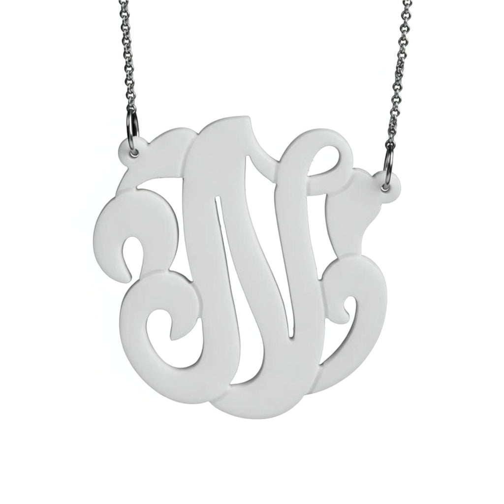 Acrylic Swirly Initial Necklace