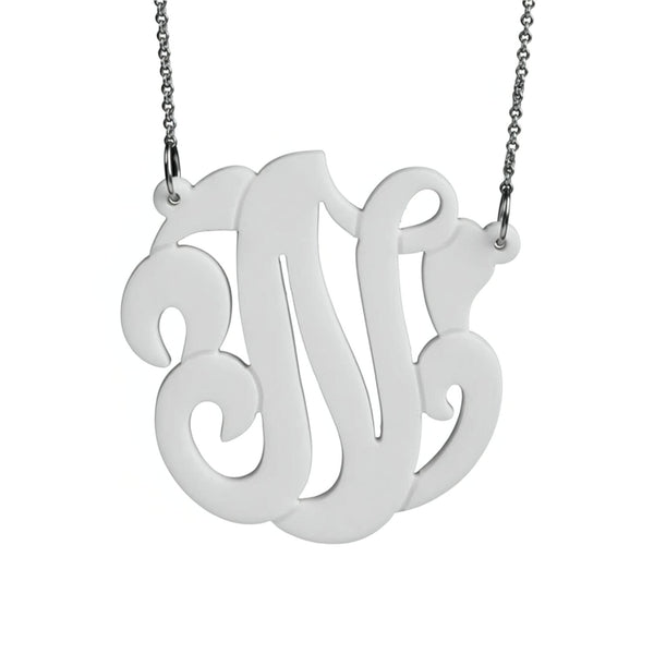 Acrylic Swirly Initial Necklace