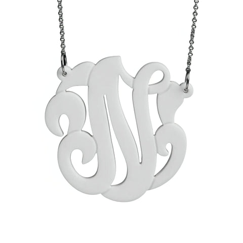 Acrylic Swirly Initial Necklace