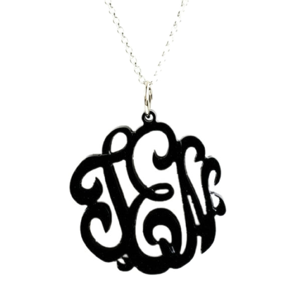Acrylic Monogram Necklace by Purple Mermaid Designs Apparel & Accessories > Jewelry > Necklaces - 2