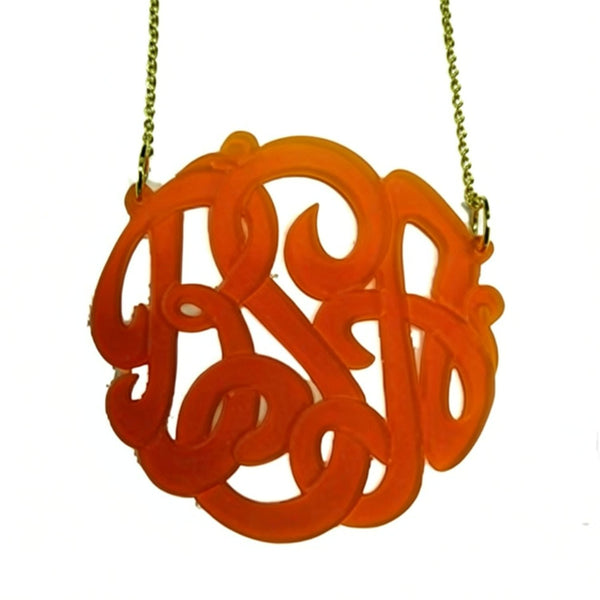 Acrylic Script Monogram Necklace on Split Chain-Purple Mermaid Designs Apparel & Accessories > Jewelry > Necklaces - 3