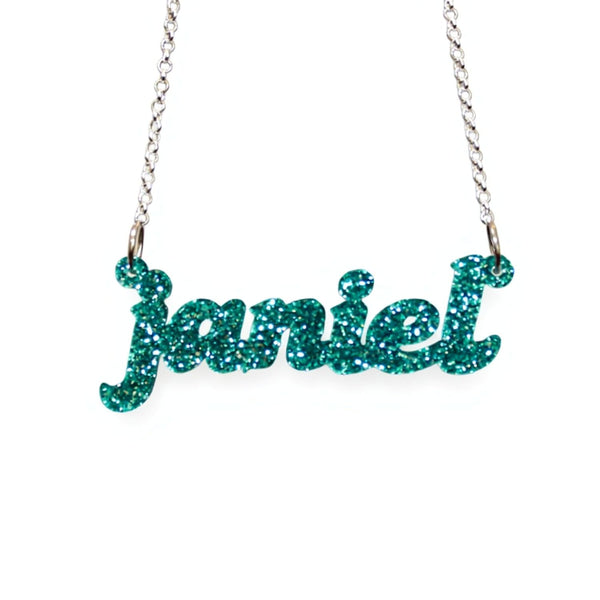 Fancy Script Acrylic Nameplate Necklace 2