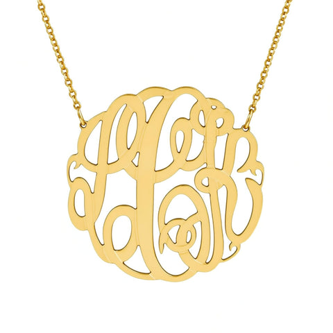 14K Gold Monogram Necklace - Big Slim