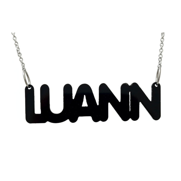 Capital Acrylic Nameplate Necklace by Purple Mermaid Designs Apparel & Accessories > Jewelry > Necklaces - 2