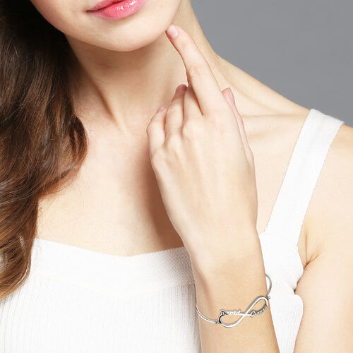 Sterling Silver Infinity Name Bangle Bracelet 2