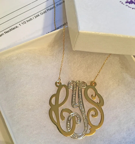 CZ Monogram Necklace by Purple Mermaid Designs 2