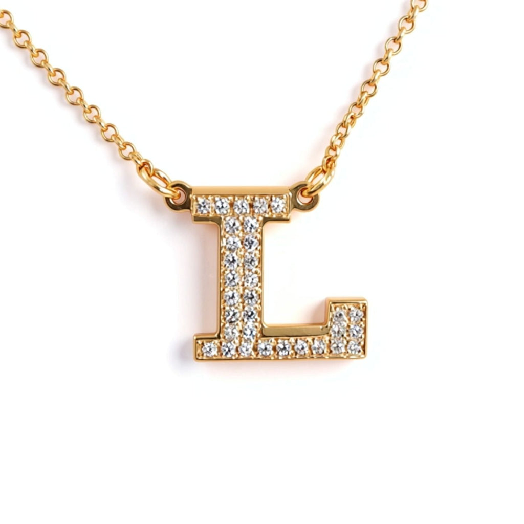 CZ Initial Necklace by Purple Mermaid Designs Apparel & Accessories > Jewelry > Necklaces