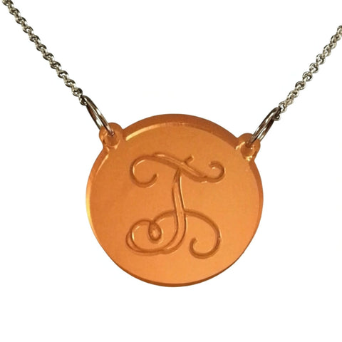 Acrylic Engraved Disc Split Chain Necklace-Purple Mermaid Designs Apparel & Accessories > Jewelry > Necklaces - 1