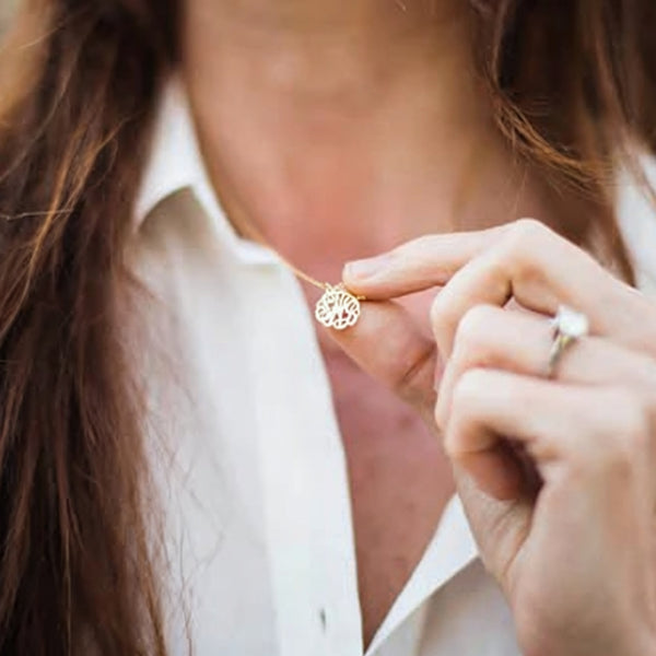 Gold Mini Monogram Necklace-Purple Mermaid Designs alternate