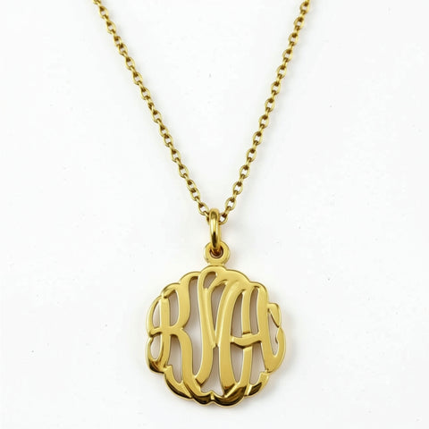 Gold Mini Monogram Necklace-Purple Mermaid Designs