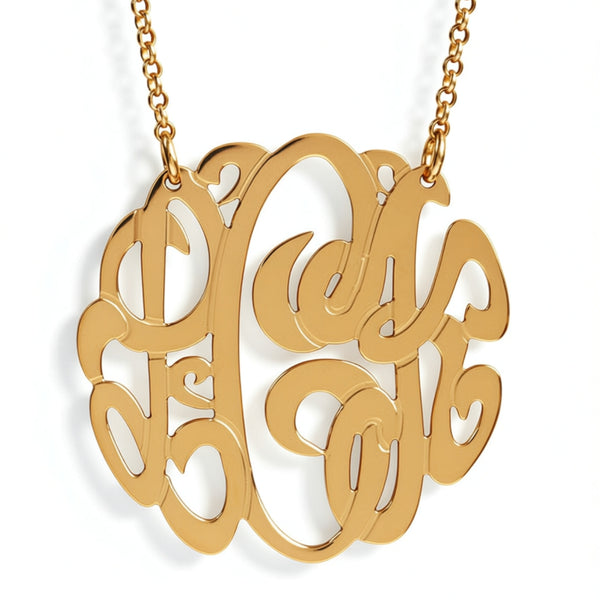 Rose Gold Monogram Necklace by Purple Mermaid Designs Apparel & Accessories > Jewelry > Necklaces - 1