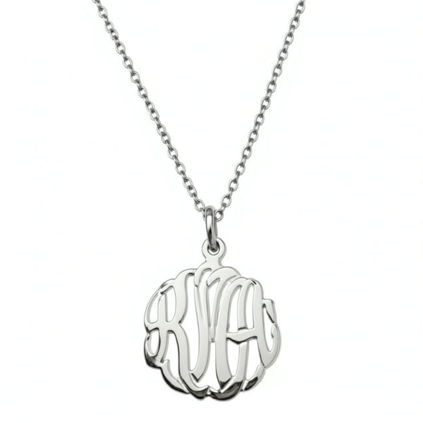 Gold Mini Monogram Necklace-Purple Mermaid Designs silver