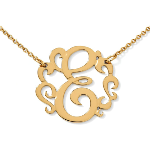 Swirly Initial Necklace by Purple Mermaid Designs