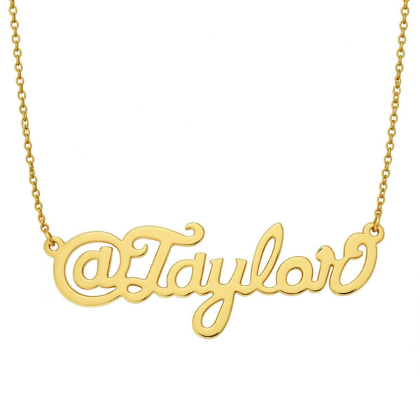 Twitter Handle Nameplate Necklace by Purple Mermaid Designs Apparel & Accessories > Jewelry > Necklaces - 1