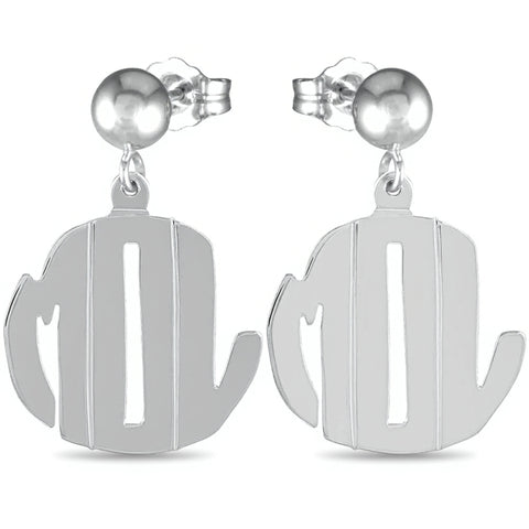 Sterling Silver Block Post Dangle Earrings by Purple Mermaid Designs Apparel & Accessories > Jewelry > Earrings - 1