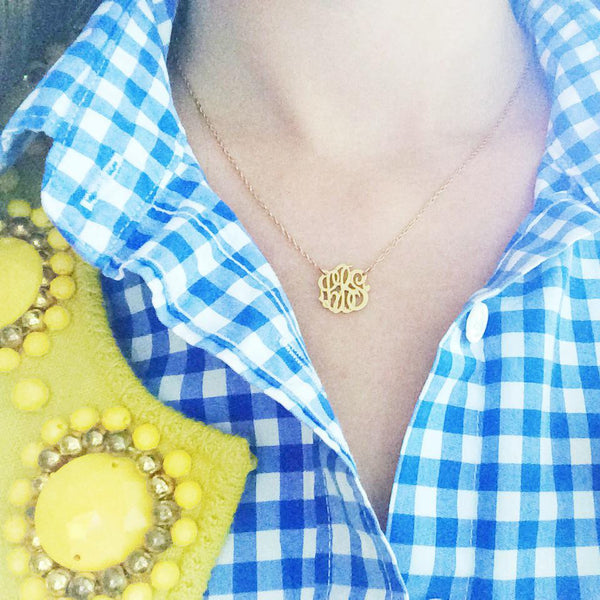 Moon and Lola Gold Filled Cutout Mini Monogram Necklace Apparel & Accessories > Jewelry > Necklaces - 4