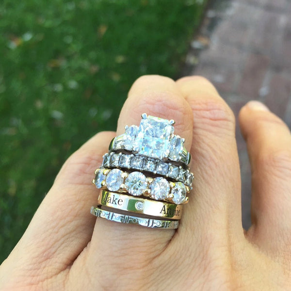 Personalized 14K Gold Diamond Band Ring 2