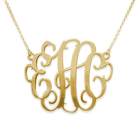 Script Monogram Necklace - 18K Gold Plated Apparel & Accessories > Jewelry > Necklaces - 1