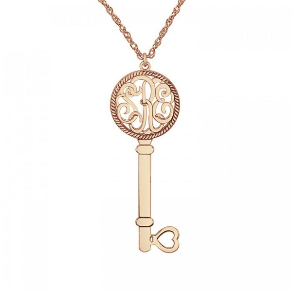 Three Initial Monogram Key Necklace Apparel & Accessories > Jewelry > Necklaces - 2