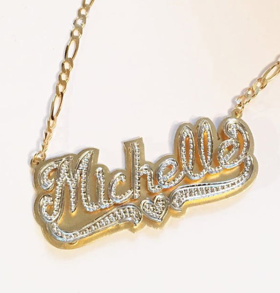 Custom 3D Double Plated Name Necklace 4