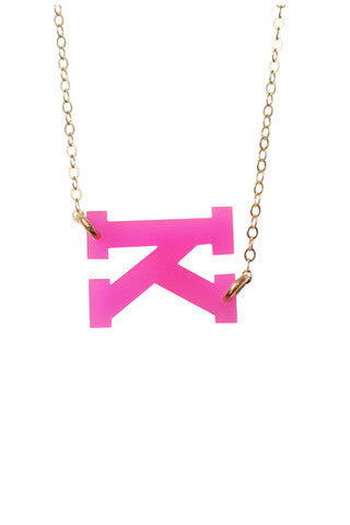 Acrylic Sideways Initial Necklace by Moon and Lola Apparel & Accessories > Jewelry > Necklaces - 1
