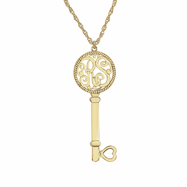 Two Initial Monogram Key Necklace Apparel & Accessories > Jewelry > Necklaces - 2