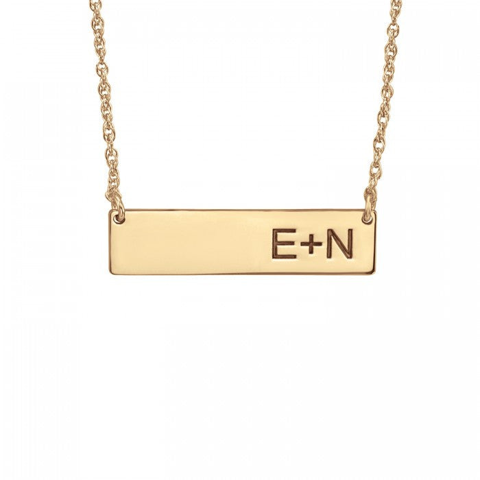 Initials Bar Necklace - Alison and Ivy Apparel & Accessories > Jewelry > Necklaces - 1