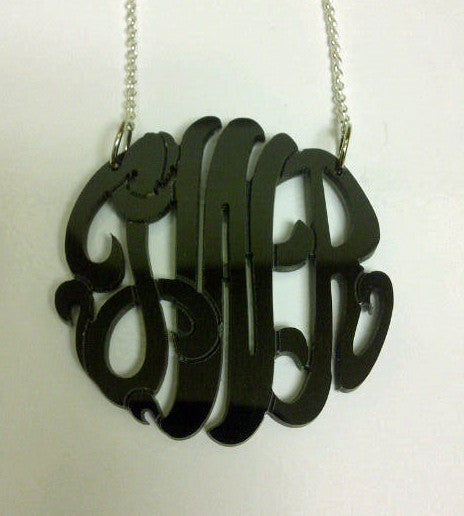 Acrylic Monogram Necklace on Split Chain by Purple Mermaid Designs Apparel & Accessories > Jewelry > Necklaces - 5