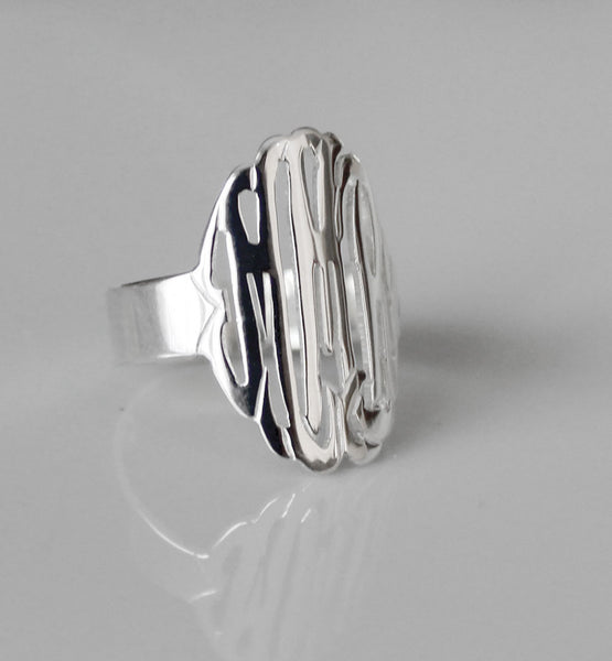 Rose Gold Monogram Ring~7/8 Inch by Purple Mermaid Designs Apparel & Accessories > Jewelry > Rings - 3