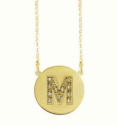 Gold CZ Initial Necklace by Purple Mermaid Designs Apparel & Accessories > Jewelry > Necklaces - 1