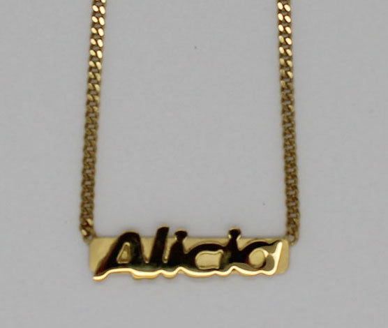 Raised Letter Name Bar Necklace by Purple Mermaid Designs Apparel & Accessories > Jewelry > Necklaces - 2