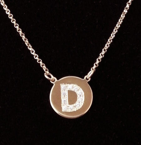 Small Gold CZ Initial Necklace by Purple Mermaid Designs Apparel & Accessories > Jewelry > Necklaces - 1