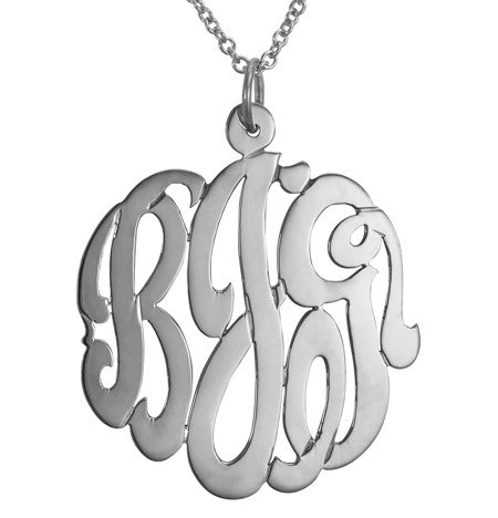 Sterling Silver Cutout Monogram Necklace Apparel & Accessories > Jewelry > Necklaces